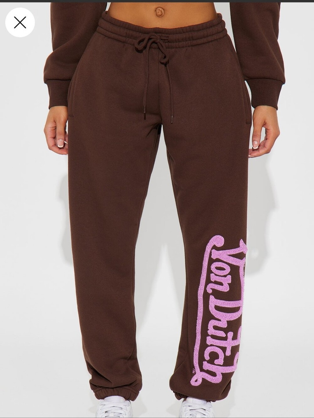 Von Dutch Brown Graphic Sweatpants